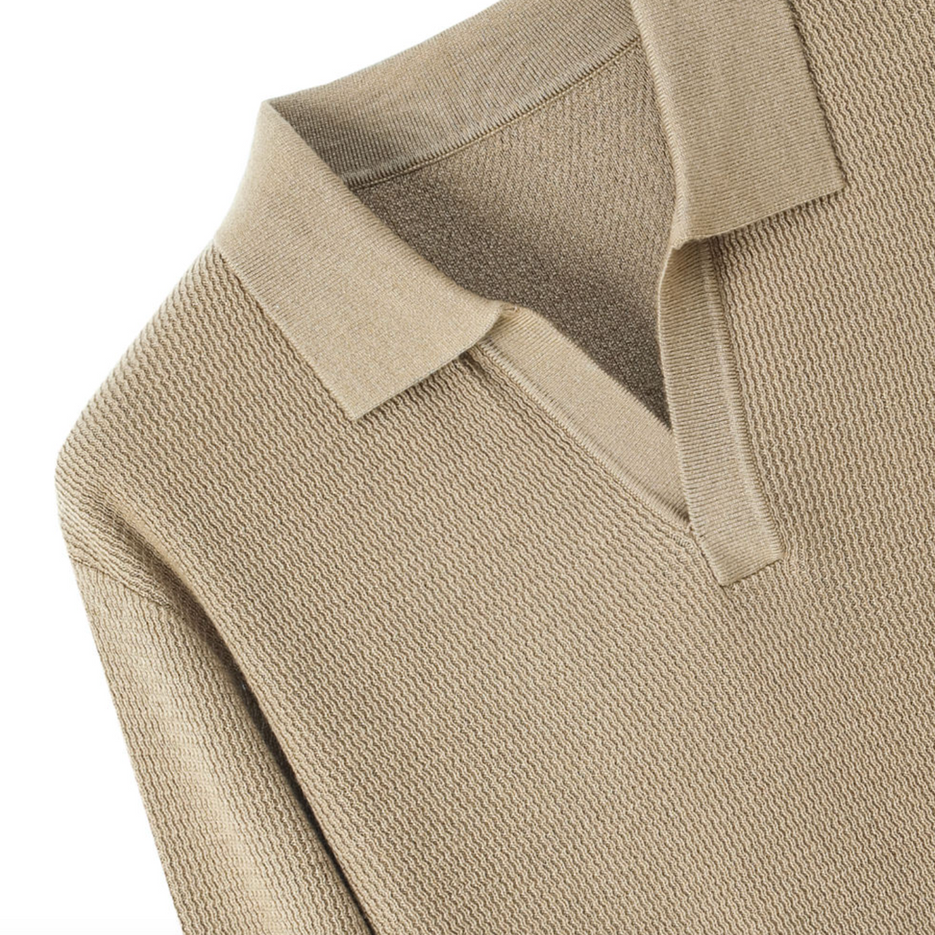 Men’s Wool Blend Knit Polo Sweater