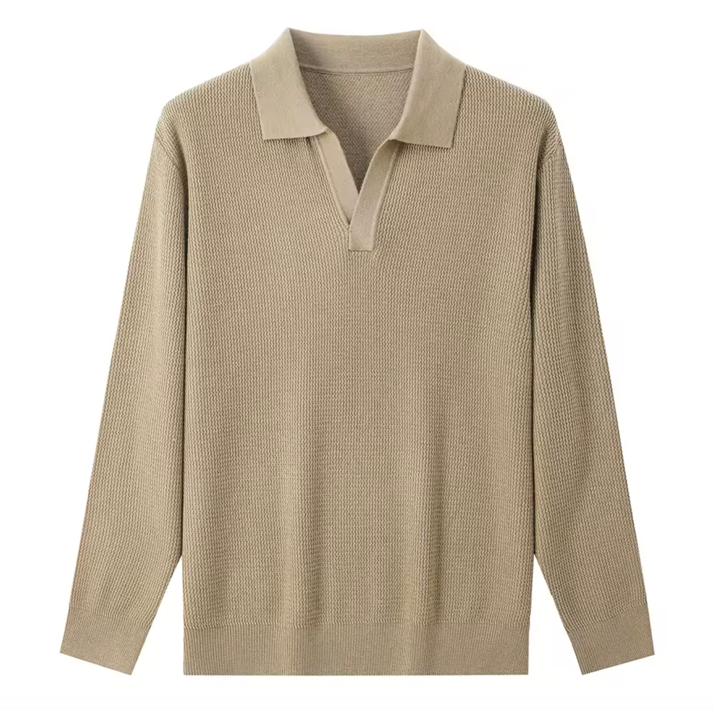 Men’s Wool Blend Knit Polo Sweater