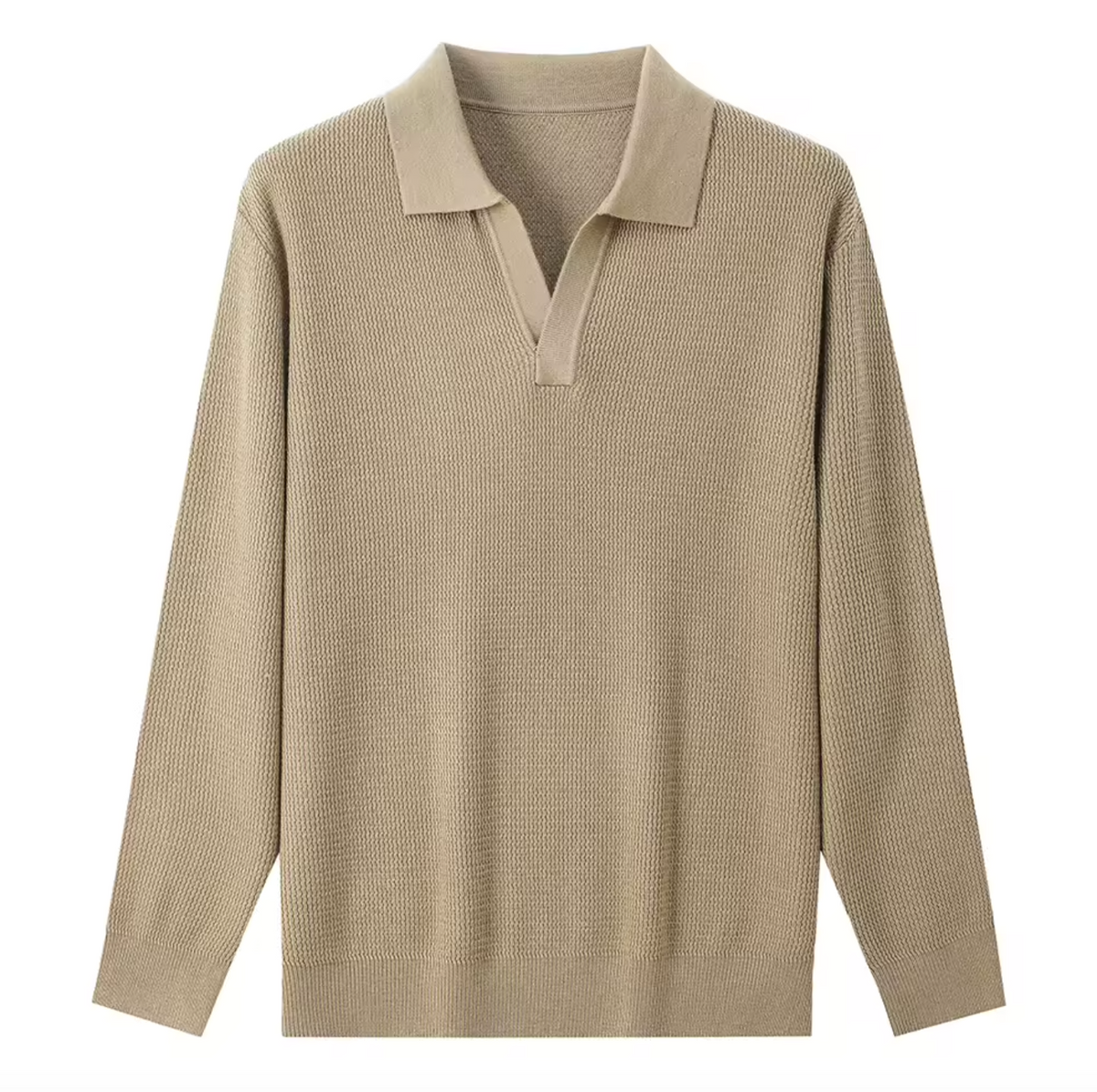 Men’s Wool Blend Knit Polo Sweater