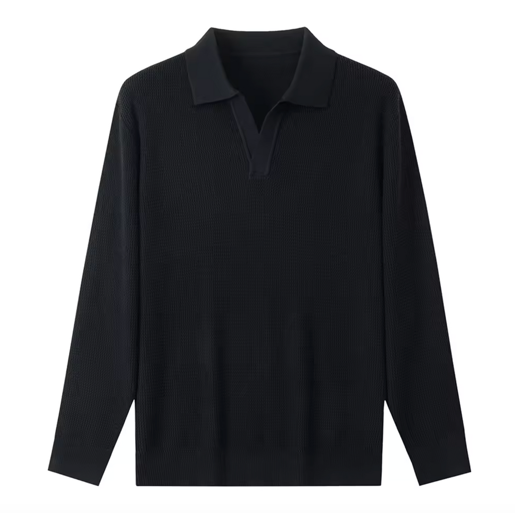 Men’s Wool Blend Knit Polo Sweater