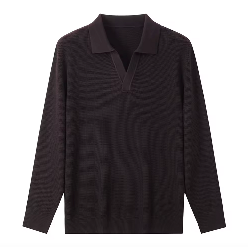 Men’s Wool Blend Knit Polo Sweater