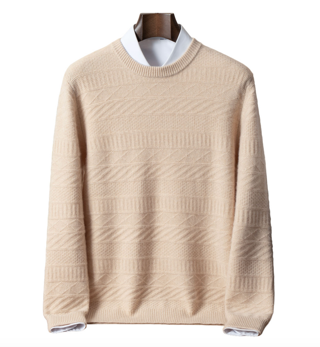 Men’s 100% Cashmere Textured Knit Sweater