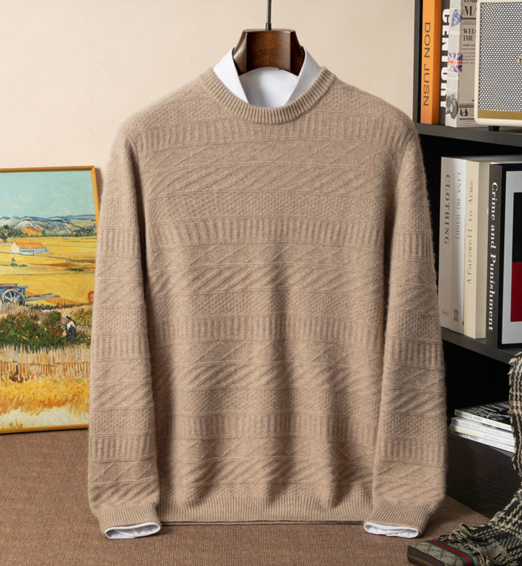 Men’s 100% Cashmere Textured Knit Sweater