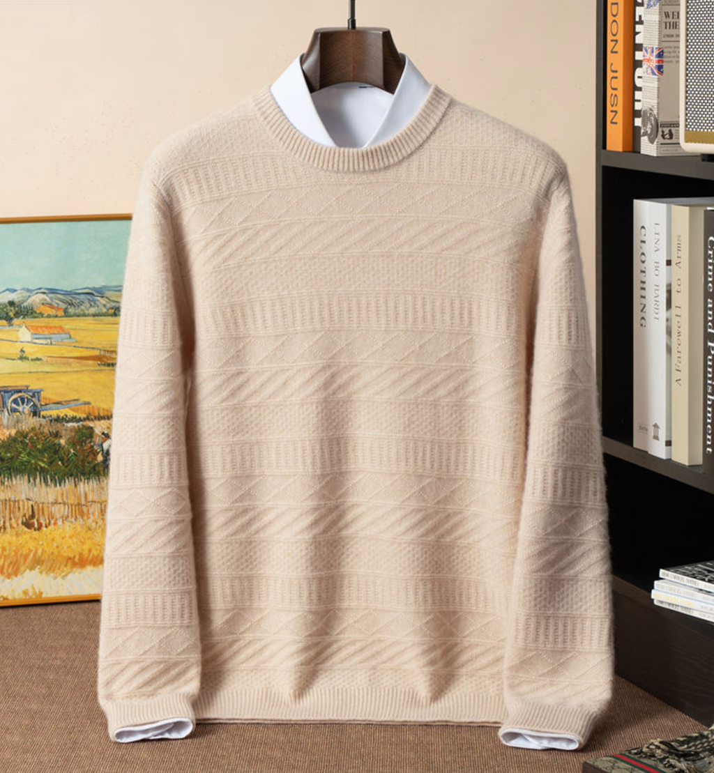 Men’s 100% Cashmere Textured Knit Sweater