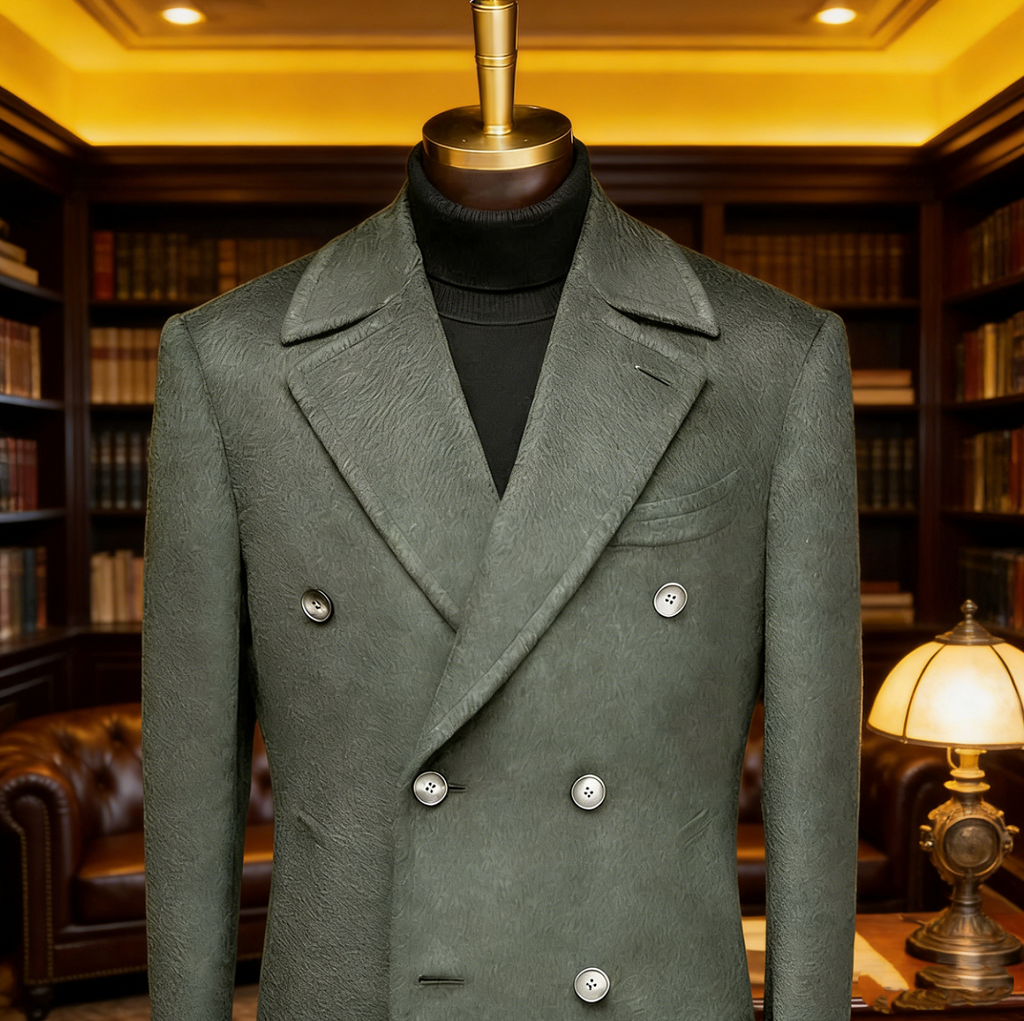 Custom Textured Wool Men’s Overcoat