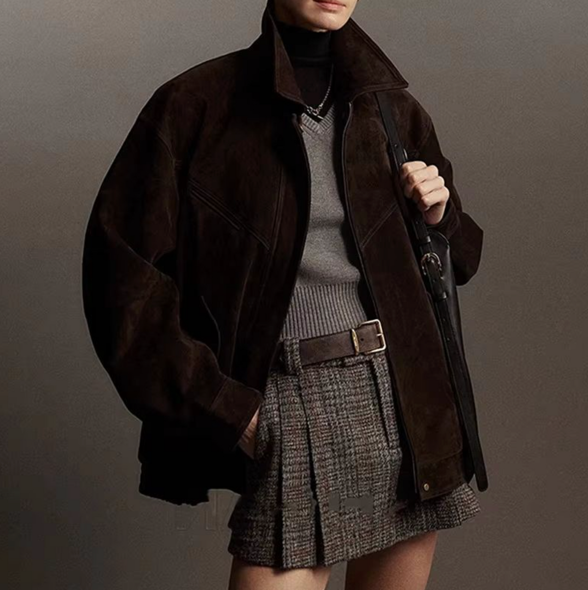 Women’s Genuine Suede Leather Coat